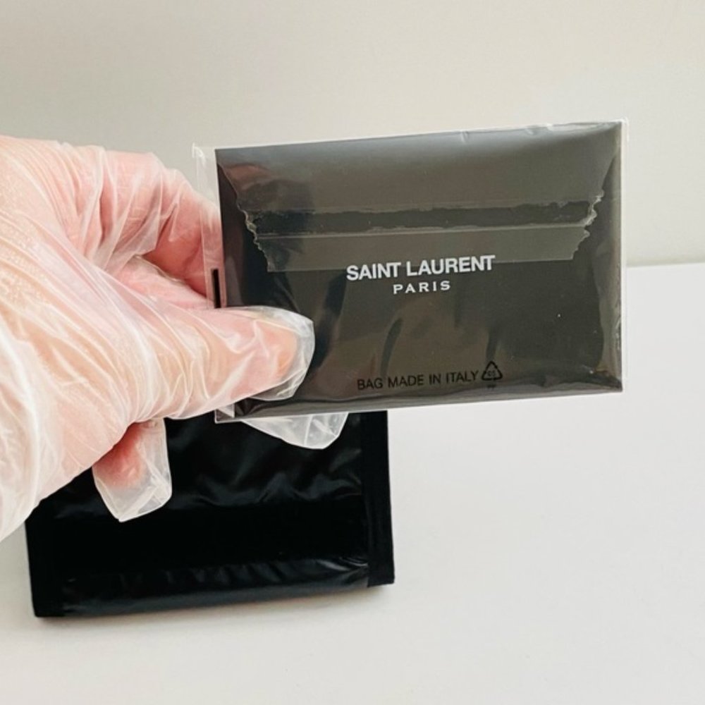 NWT: SAINT LAURENT | Black Nylon Nuxx Logo Trifold Wallet - Picture 8 of 10